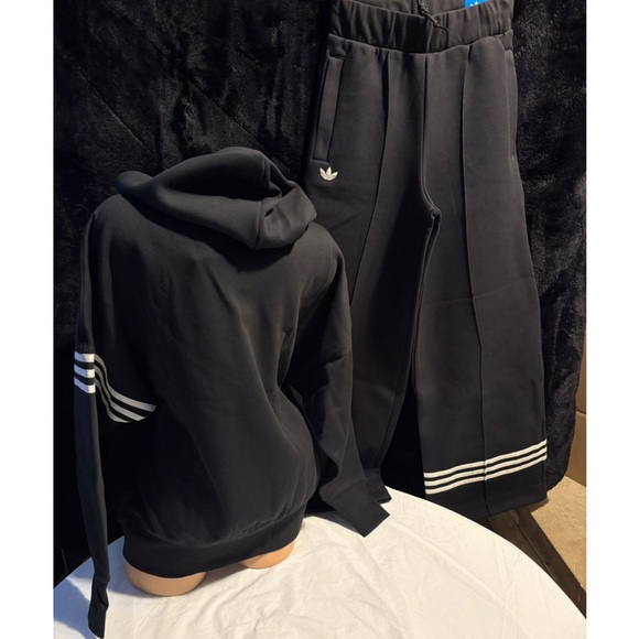 Adidas 3-Stripes Hoodie and Wide Leg Track Pants NEW - Picture 5 of 16